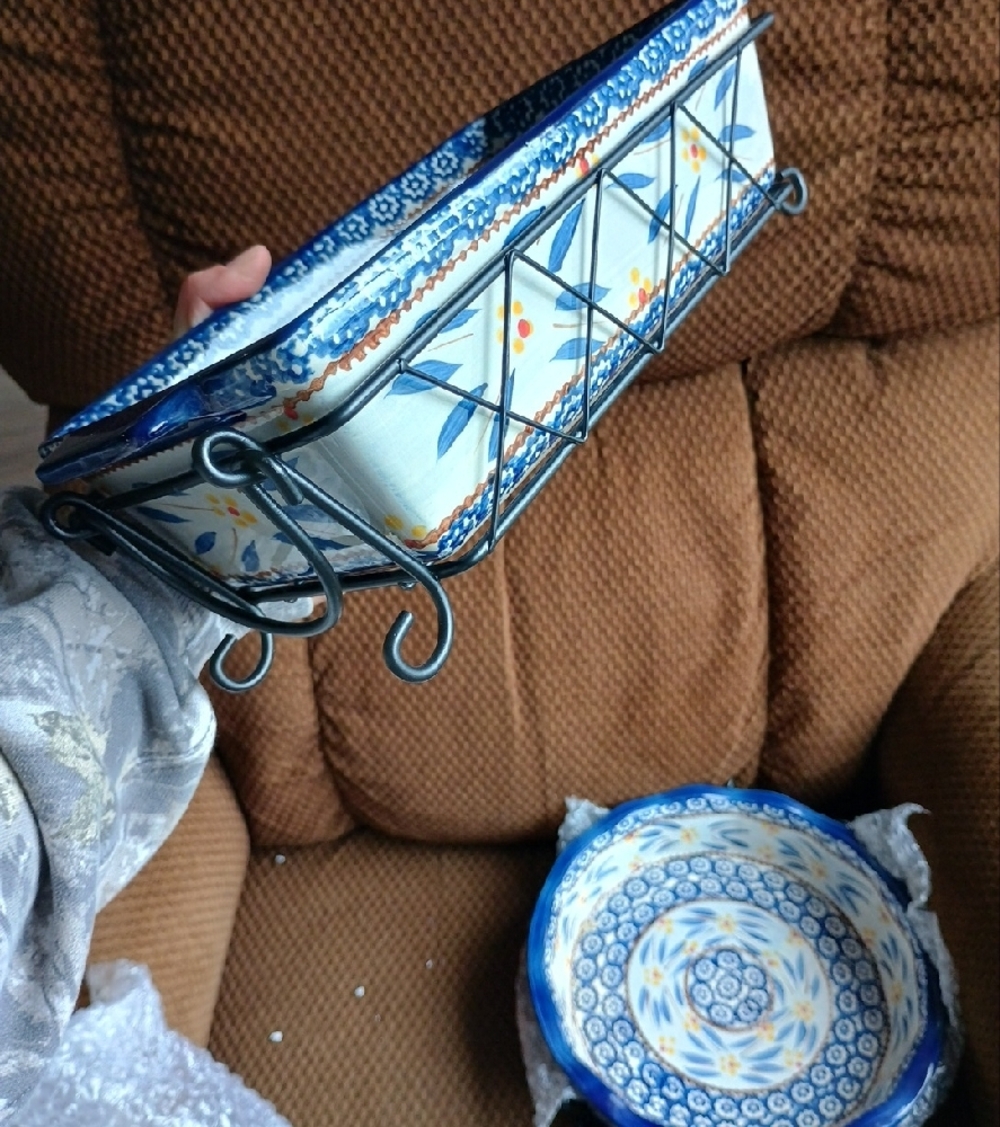 Blue & Yellow Ceramic Bakeware Set. Temp-tations - Picture 5 of 5